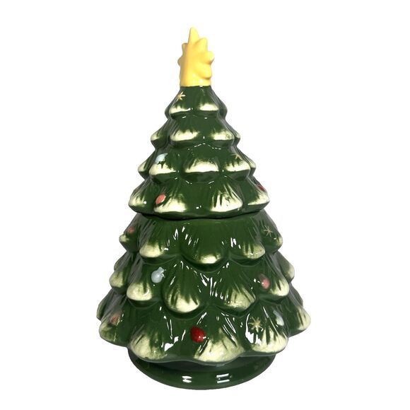 NEW Time & Place Holiday Christmas Tree Cookie Jar 6.8" x 10" Modern *READ Below - Picture 3 of 8